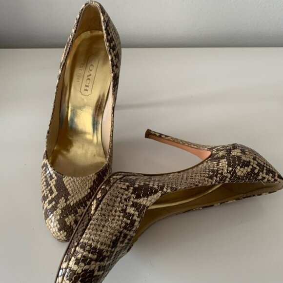 COACH - PYTHON LEATHER HIGH HEEL PUMPS - - Picture 5 of 5
